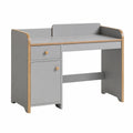 Bureau enfant 120 x 60 cm gris en panneaux de bois avec rangement intégré