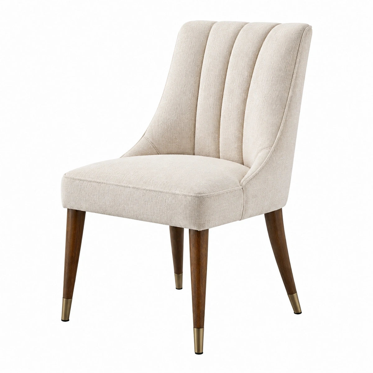 Chaise de salle à manger 58 x 65 x 95 cm tissu crème pieds en bois style contemporain